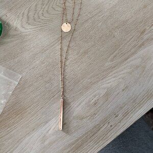 TWO LAYER Long Gold Necklace